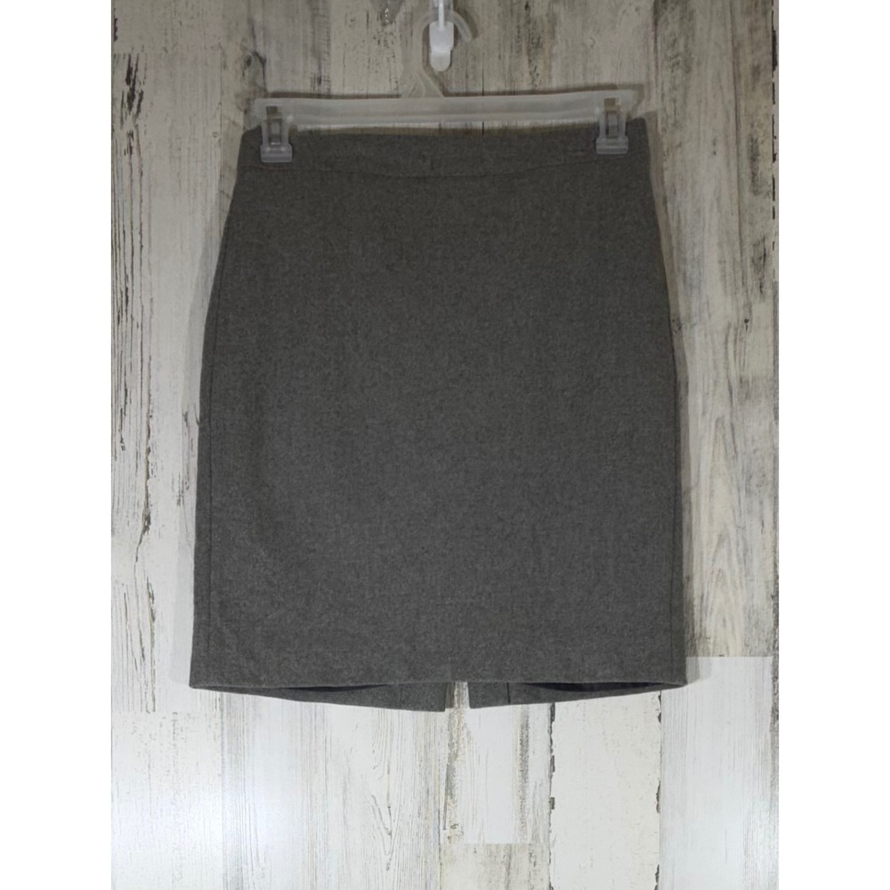 J Crew The Pencil Skirt Size 4 (29x20) Gray Wool Blend Back Zip Back Vent Career